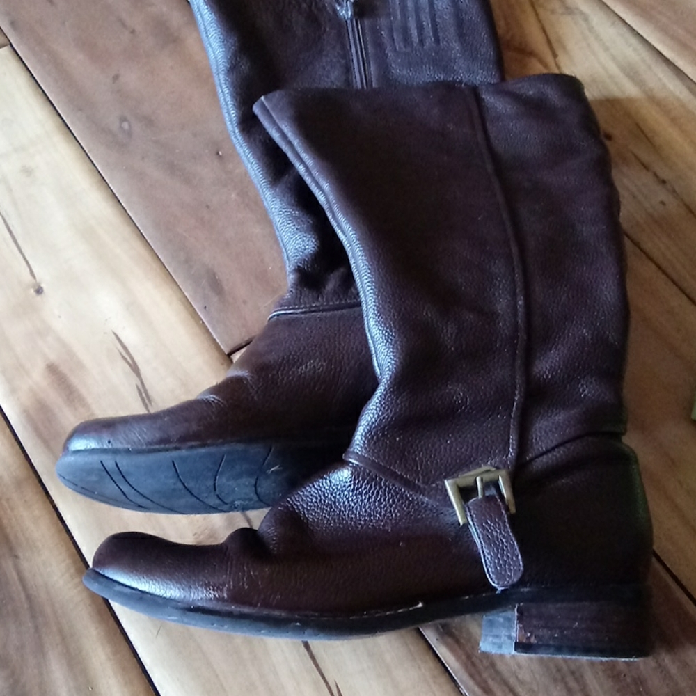 Fitzwell Brown Leather Tall Boots